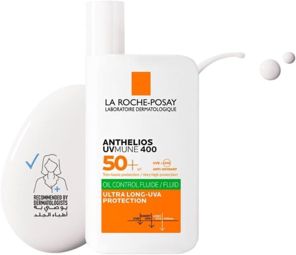 La Roche-Posay Anthelios UVMune 400 Oil Control Invisible Fluid Sunscreen SPF 50+ for Oily Skin 50ml